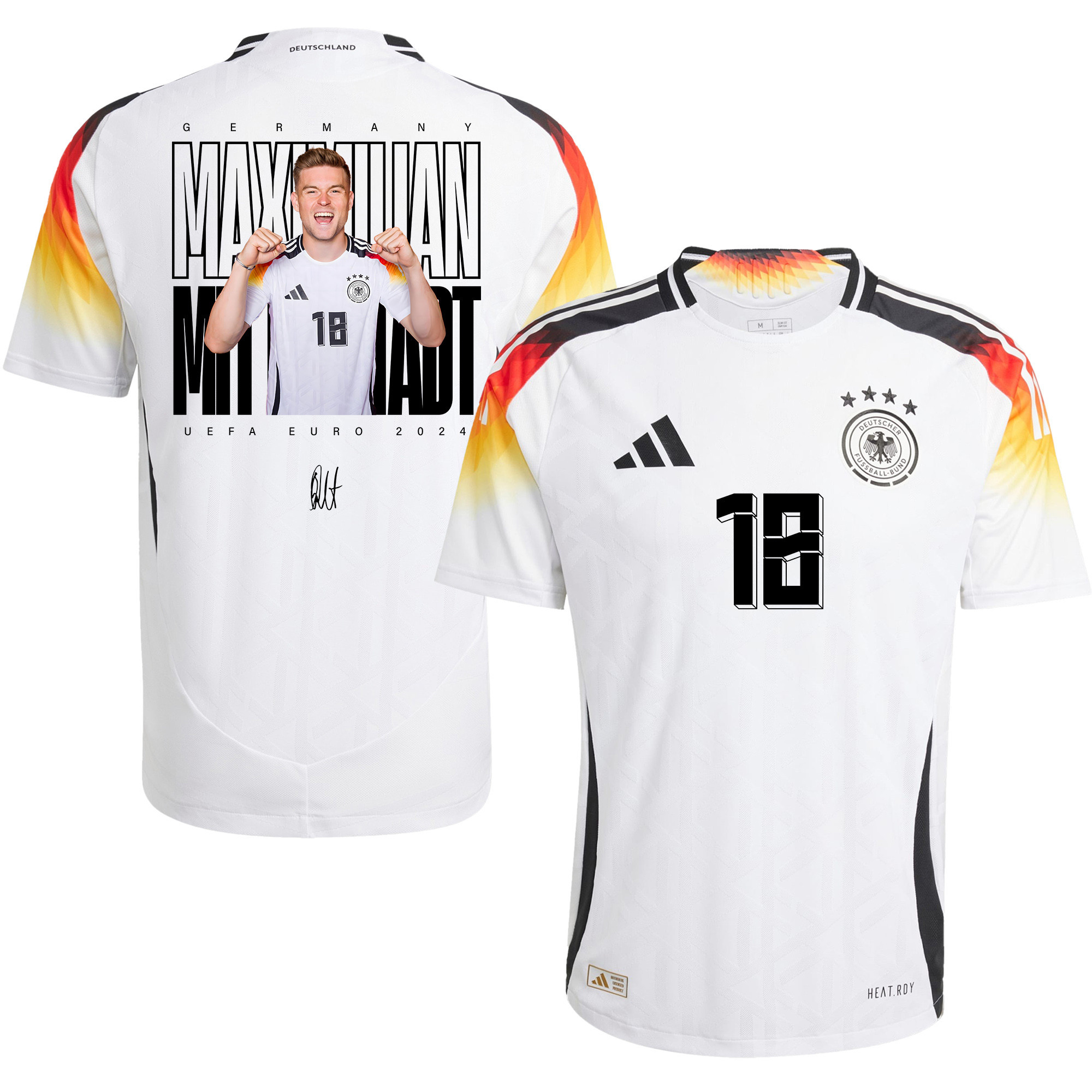 Maximilian Mittelstdt 18 Signed Germany National Team 2024 Young Talent Home Men Jersey – White