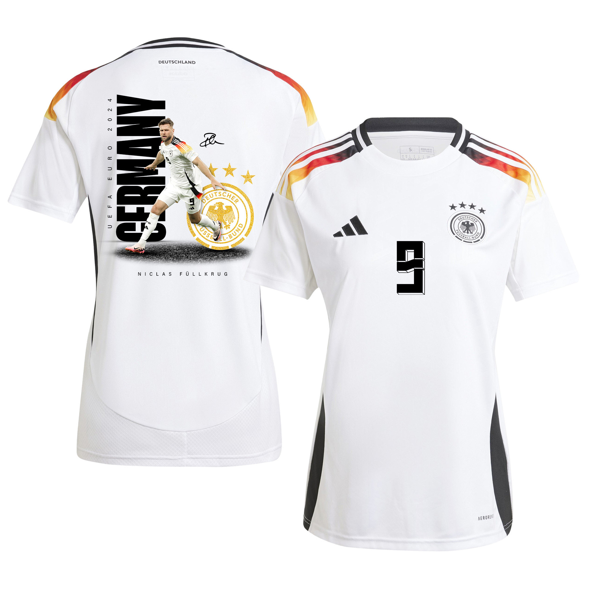 Niclas Fllkrug 9 Signed Game-changer Germany National Team 2024 Home WOMEN Jersey – White