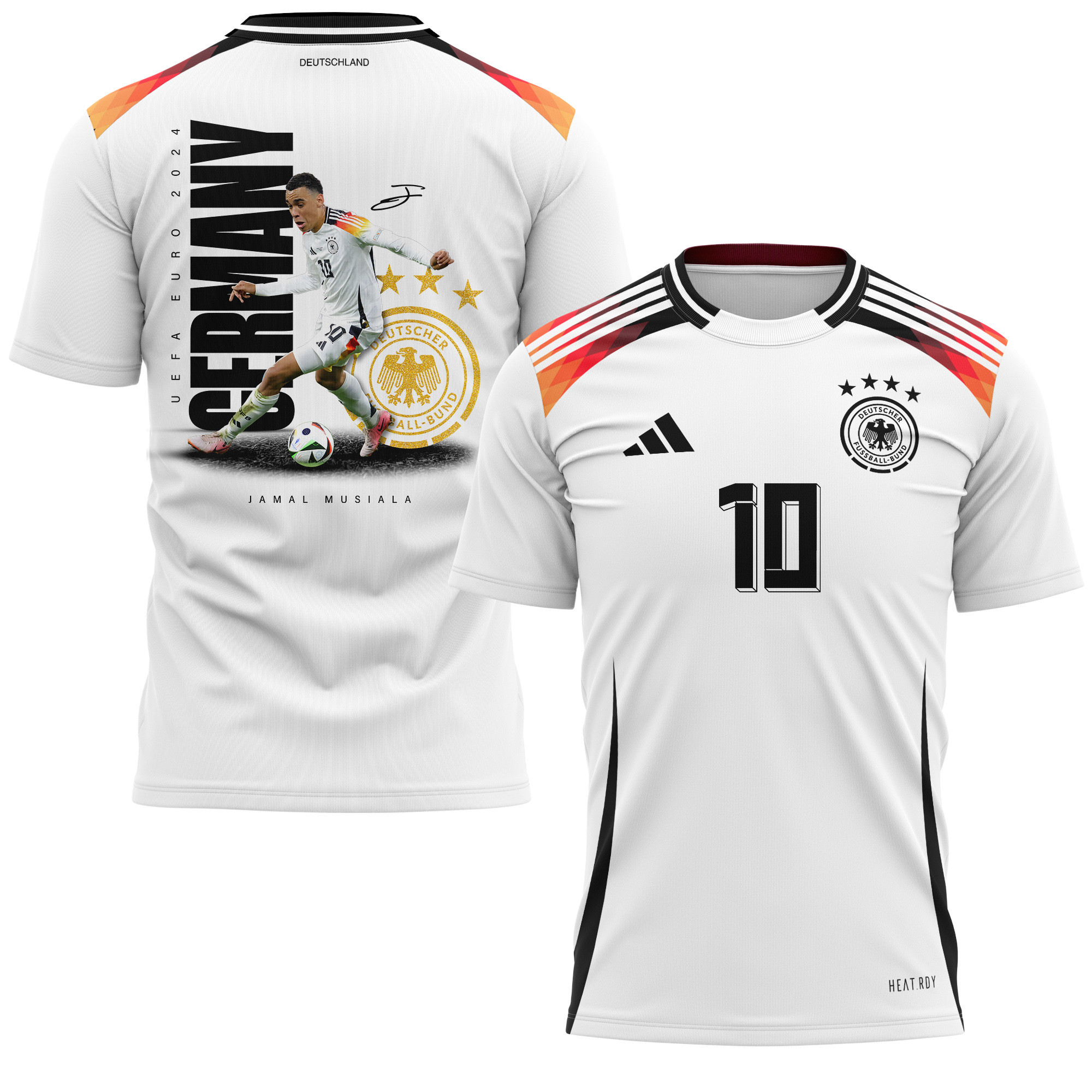 Jamal Musiala 10 Signed Game-changer Germany National Team 2024 Home YOUTH Jersey – White