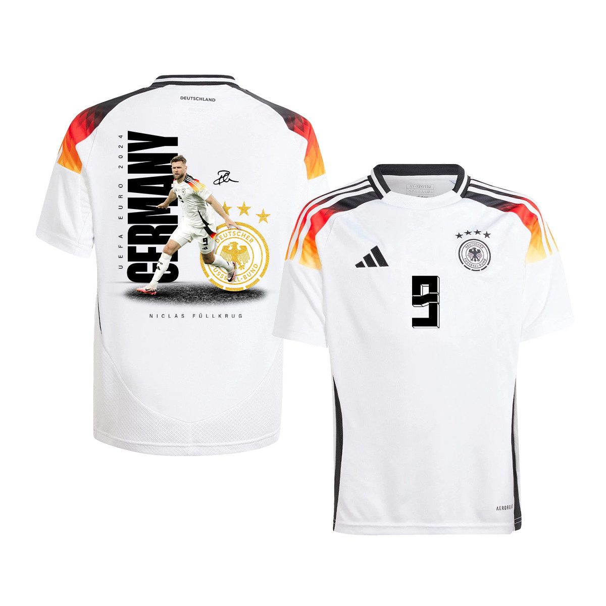 Niclas Fllkrug 9 Signed Game-changer Germany National Team 2024 Home YOUTH Jersey – White