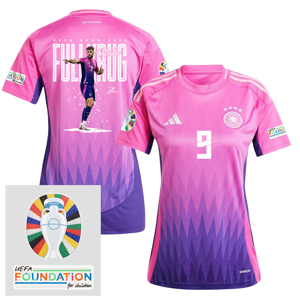 Niclas Fllkrug 9 Football Icon Germany 2024/25 Women's Jersey – UEFA Foundation Patch