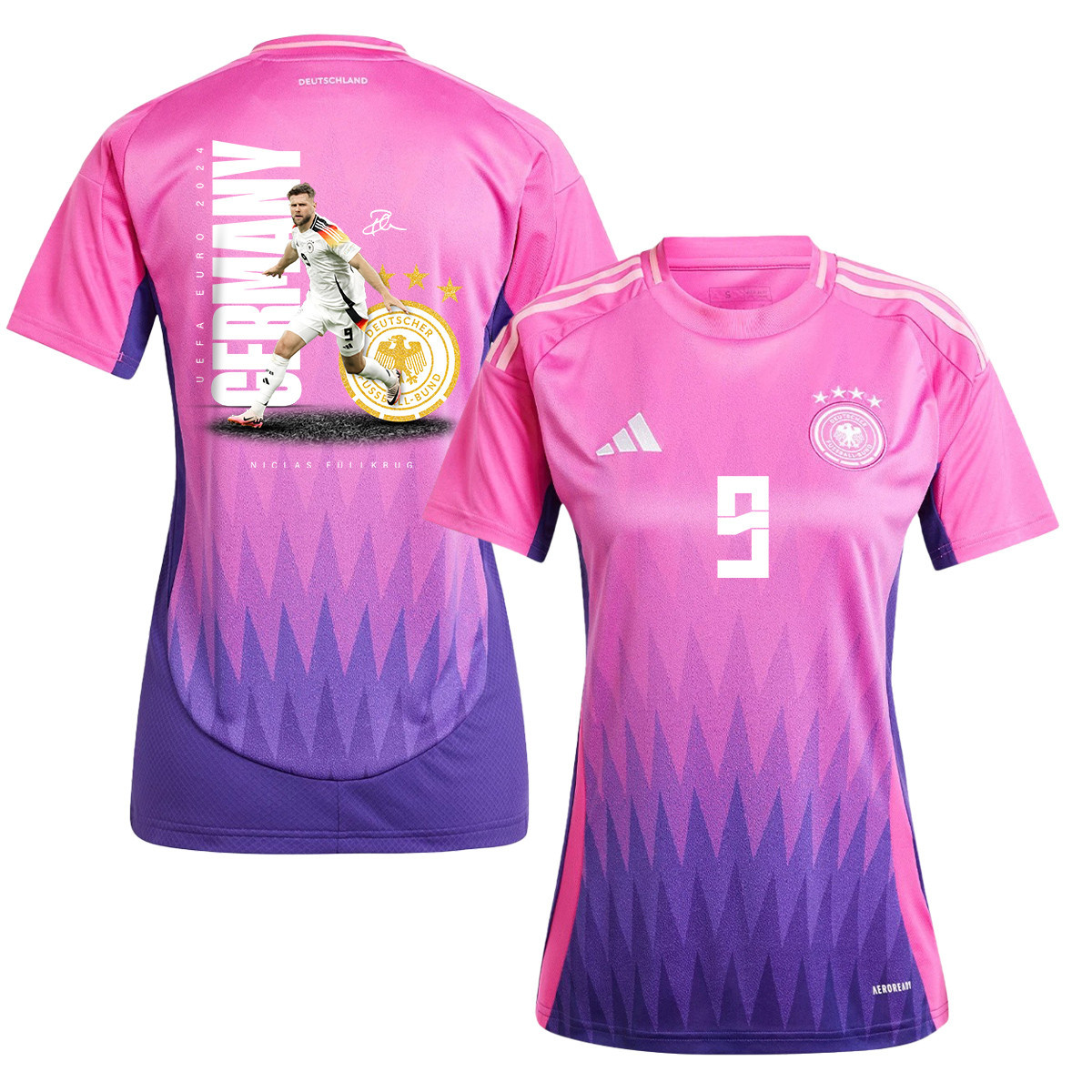 Niclas Fllkrug 9 Signed Game-changer Germany National Team 2024 Away WOMEN Jersey – Purple