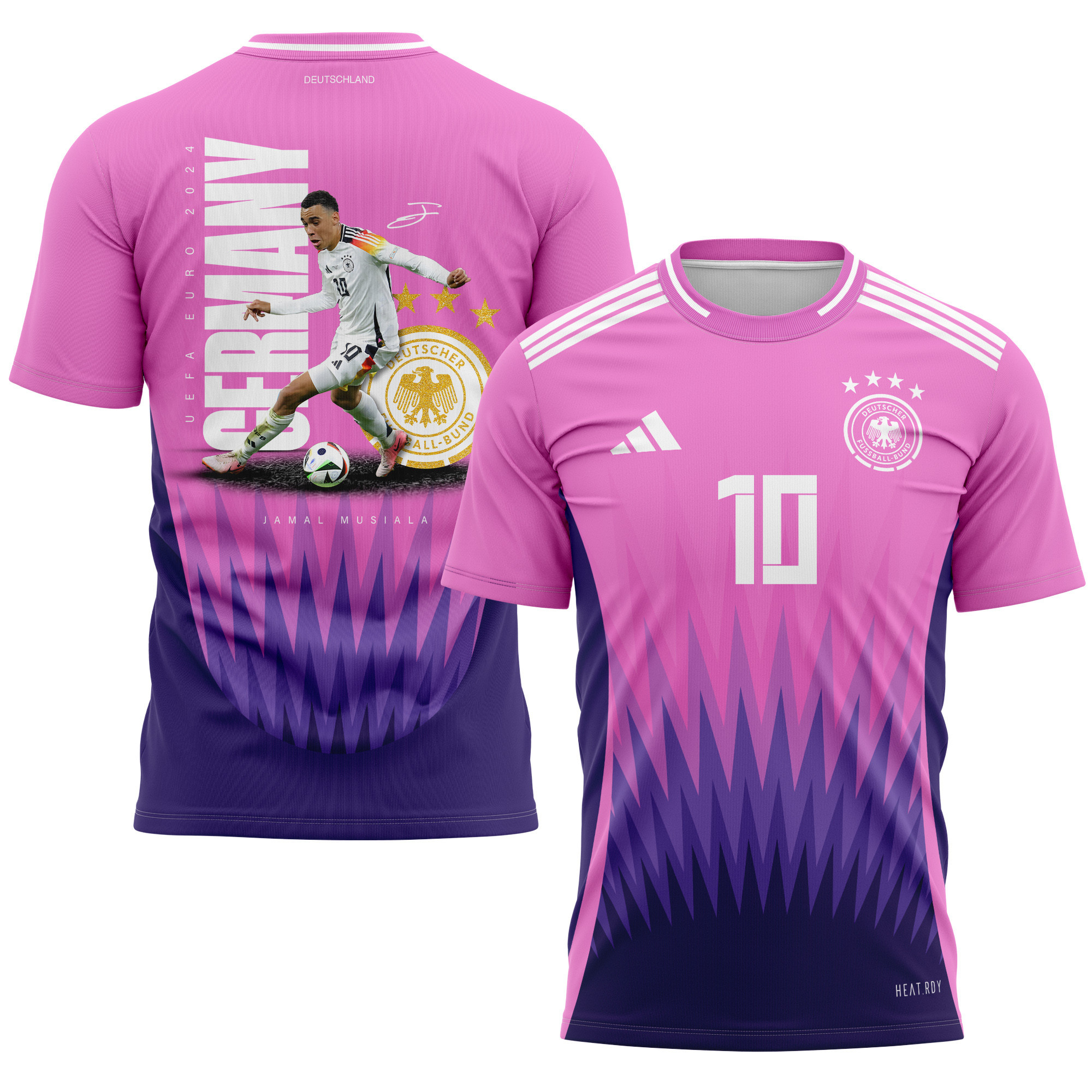 Jamal Musiala 10 Signed Game-changer Germany National Team 2024 Away YOUTH Jersey – Purple