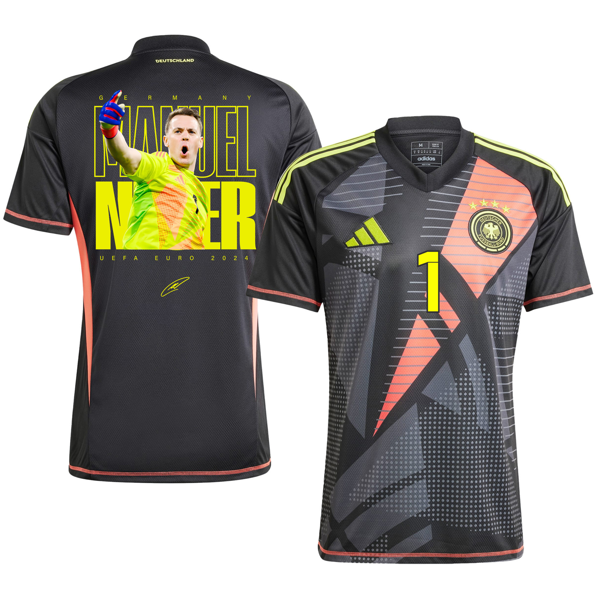 Manuel Neuer Signed Legendary Guardian Germany National Team 2024 Goalkeeper Men Jersey – Black