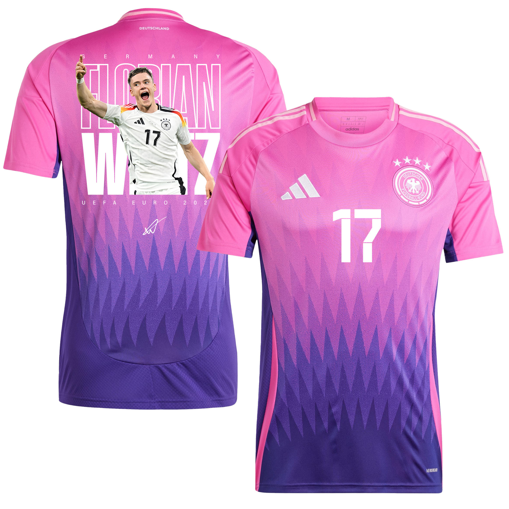 Florian Wirtz 17 Signed Germany National Team 2024 Rising Star Away Men Jersey – Purple