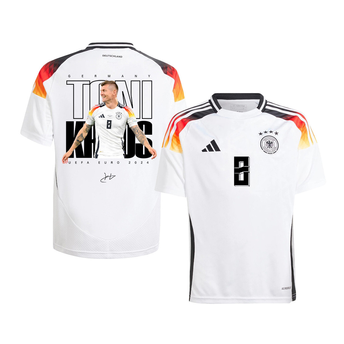 Toni Kroos 8 Signed Legacy Germany National Team 2024 Home YOUTH Jersey – White
