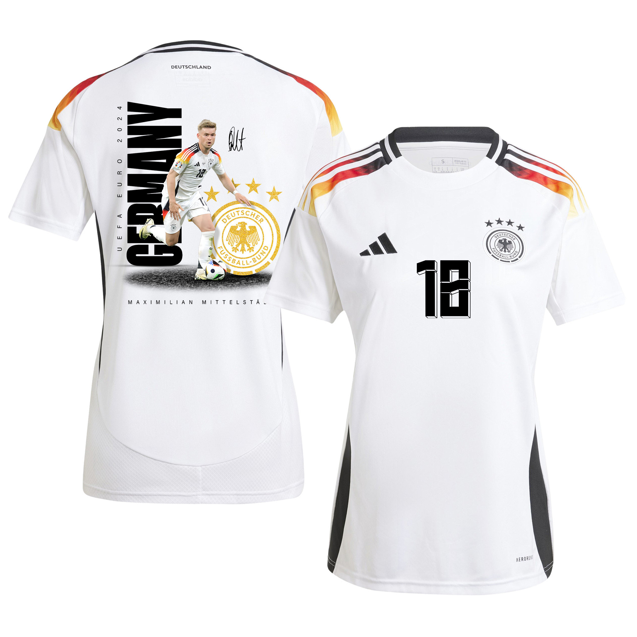 Maximilian Mittelstdt 18 Signed Game-changer Germany National Team 2024 Home WOMEN Jersey – White