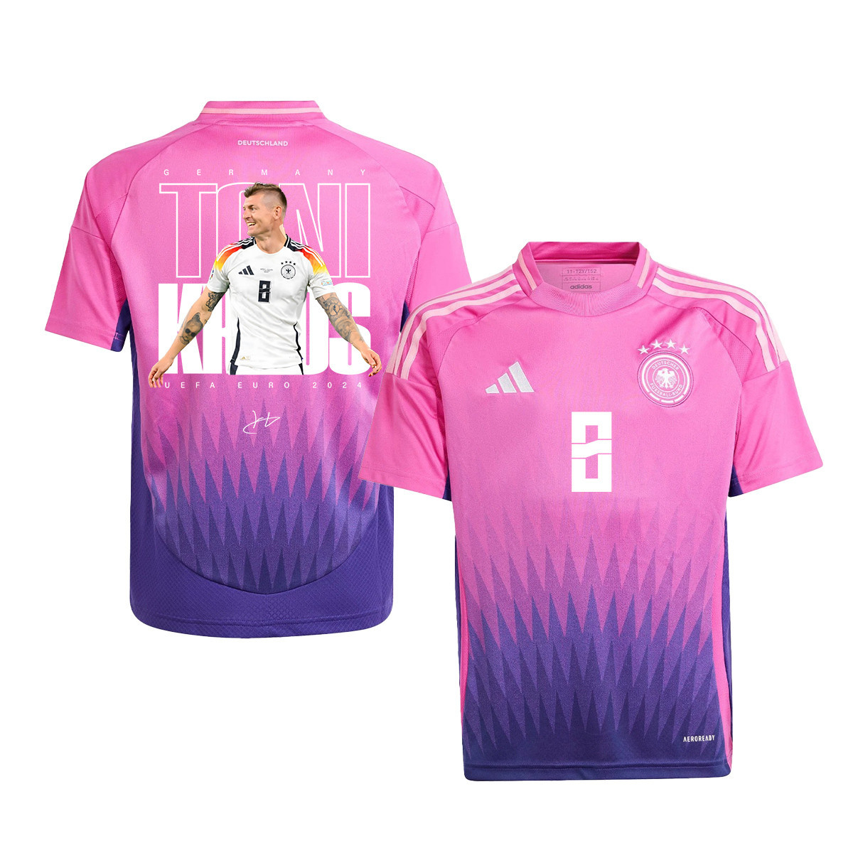 Toni Kroos 8 Signed Legacy Germany National Team 2024 Away YOUTH Jersey – Purple