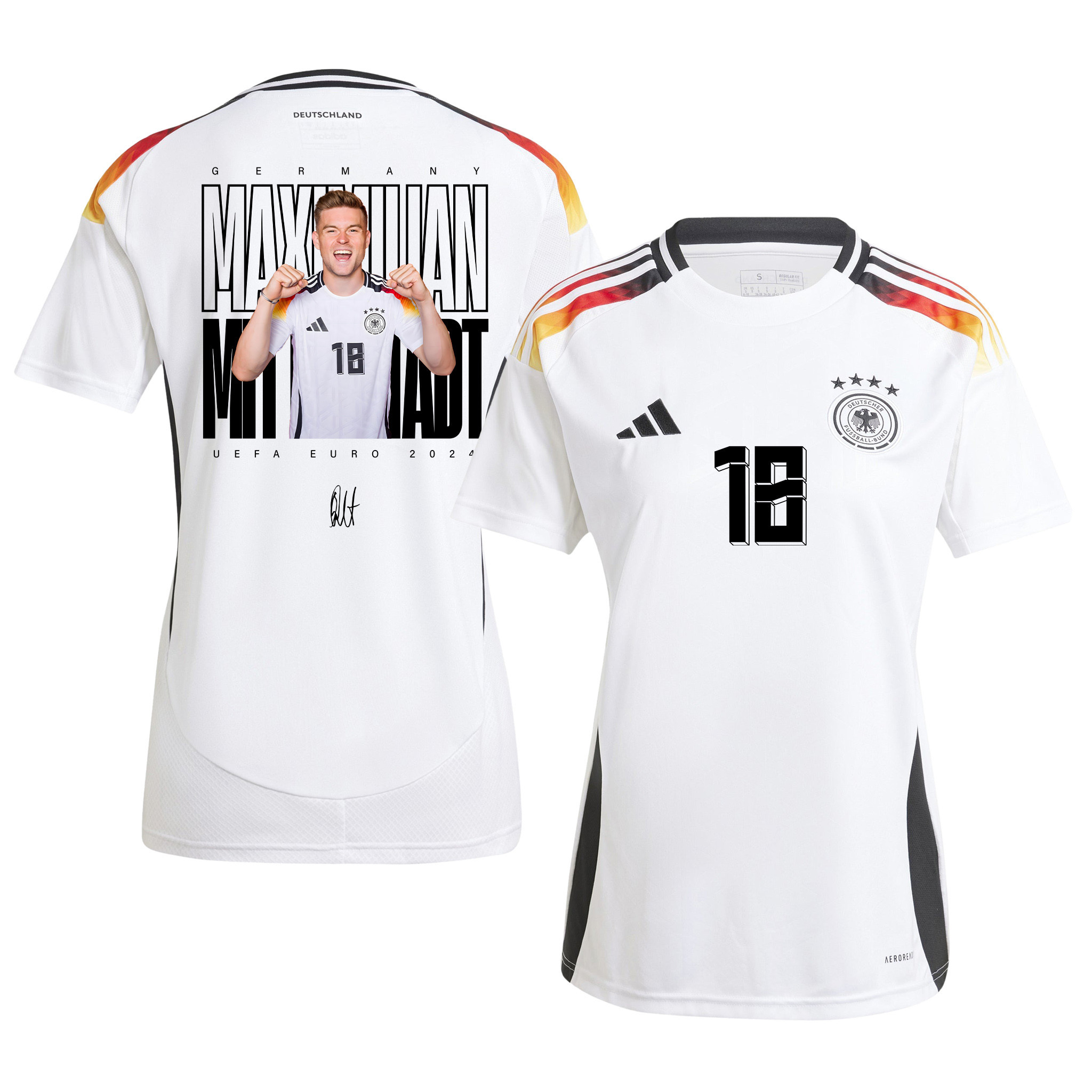 Maximilian Mittelstdt 18 Signed Young Talent Germany National Team 2024 Home WOMEN Jersey – White