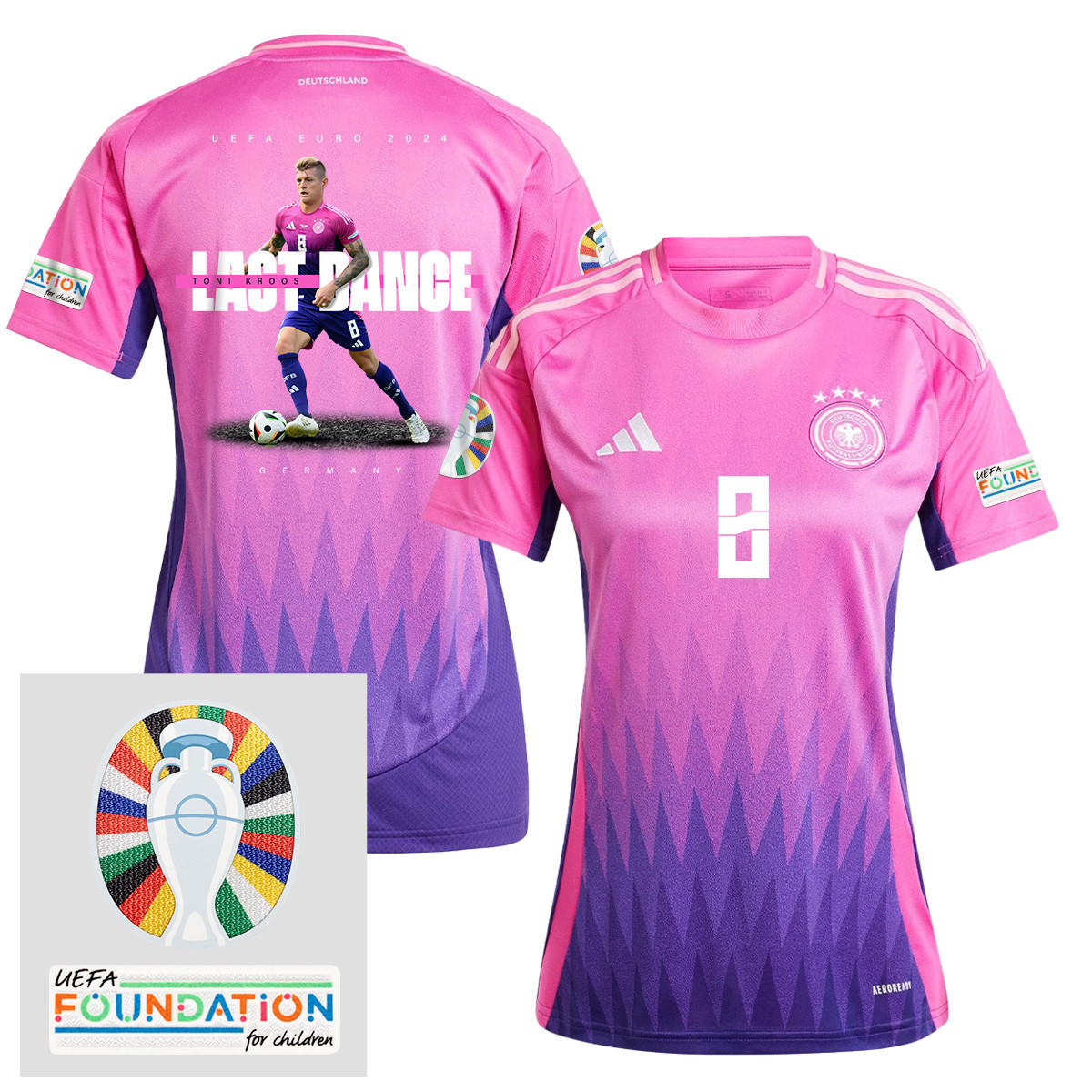 Toni Kroos 8 and The Final Kick On The Pitch Germany 2024/25 Women's Jersey – UEFA Foundation Patch
