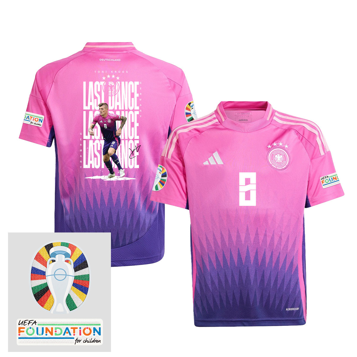 Toni Kroos 8 The Last Dance On The Pitch Germany 2024/25 YOUTH Jersey – UEFA Foundation Patch
