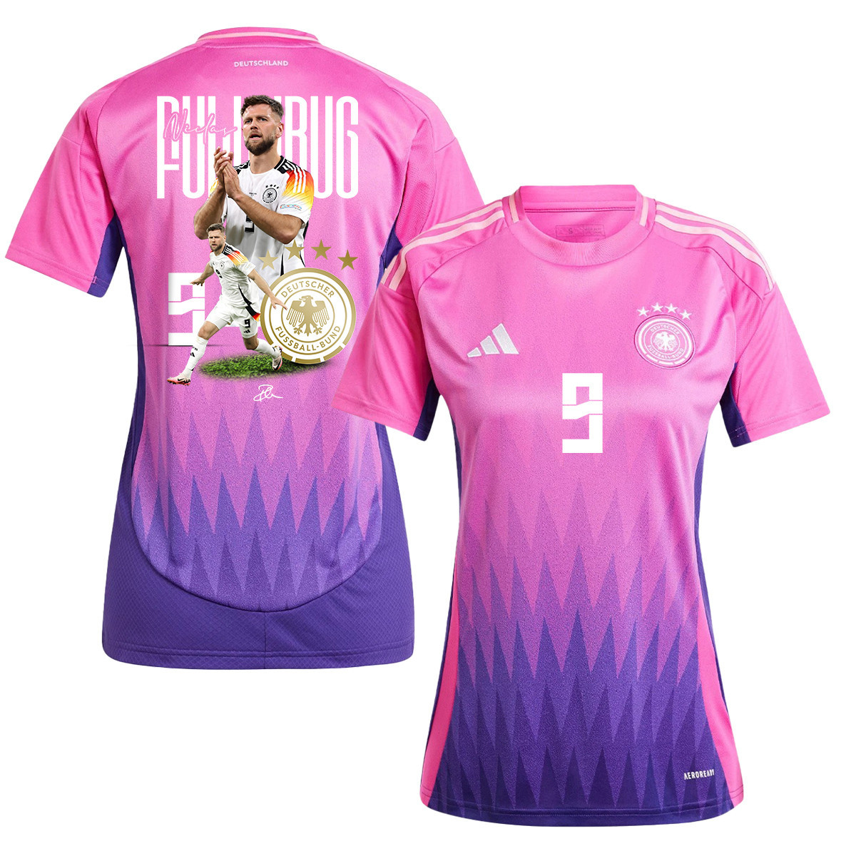 Niclas Fllkrug 9 Euro 2024 Football Superstar Germany 2024/25 Women's Jersey