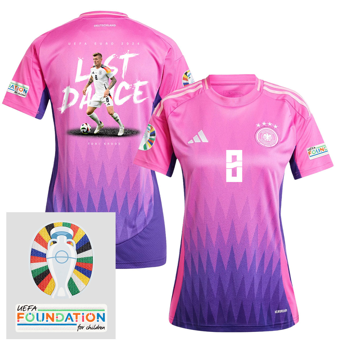 Toni Kroos 8 Last Dance of a Legend Germany 2024/25 Women's Jersey – UEFA Foundation Patch