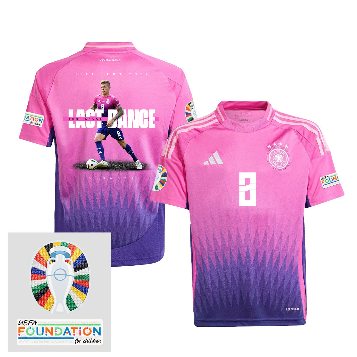 Toni Kroos 8 and The Final Kick On The Pitch Germany 2024/25 YOUTH Jersey – UEFA Foundation Patch