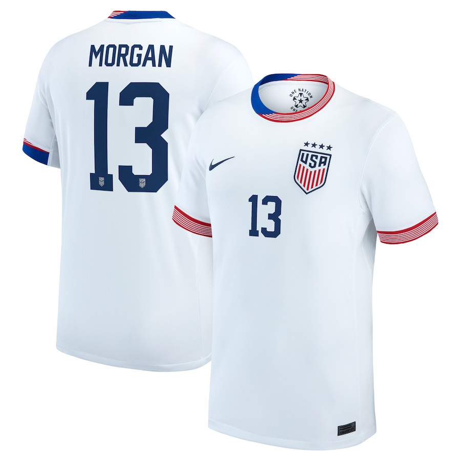 Alex Morgan 13 USWNT 2024 Home Men Jersey – White