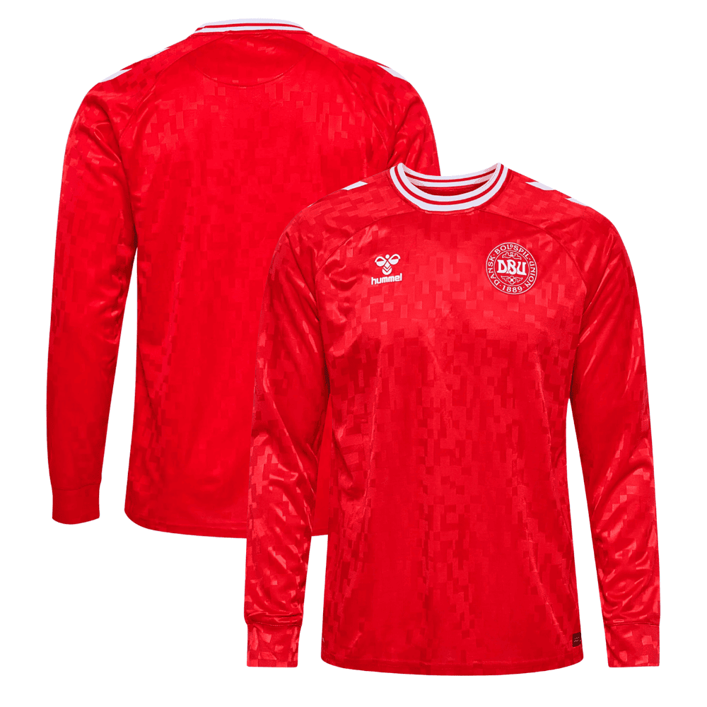 Denmark National Team 2024 Home Long Sleeve Men Jersey – Red