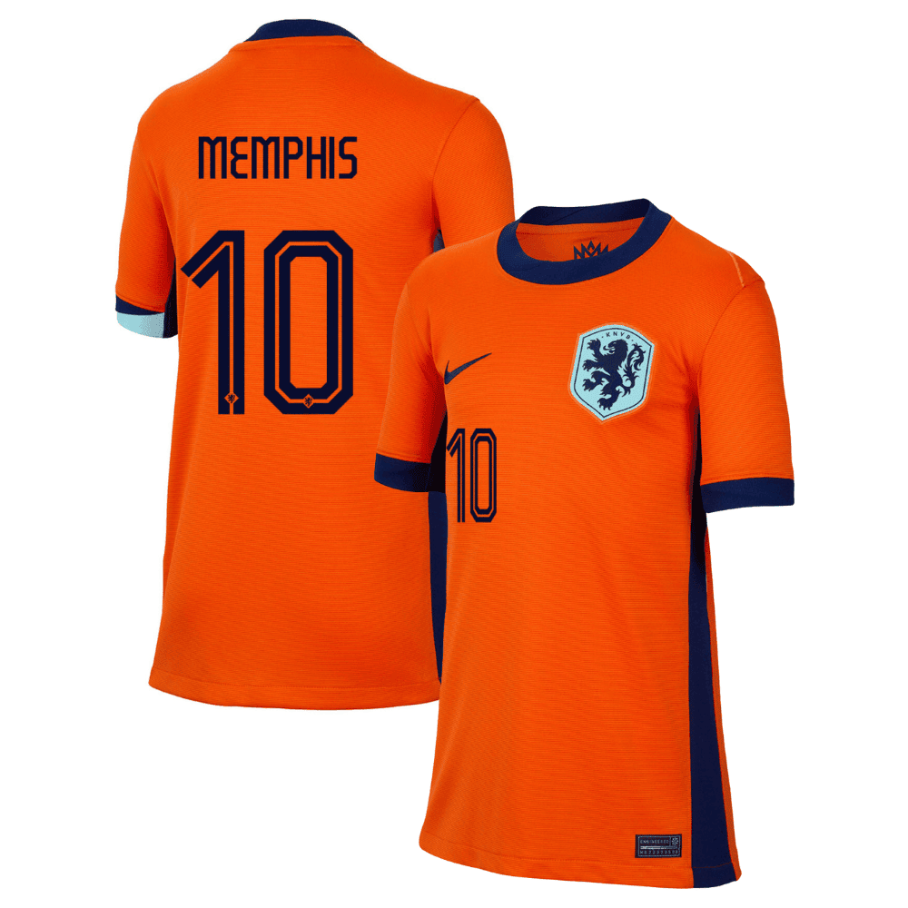 Memphis Depay 10 Netherlands National Team 2024 Home YOUTH Jersey – Orange