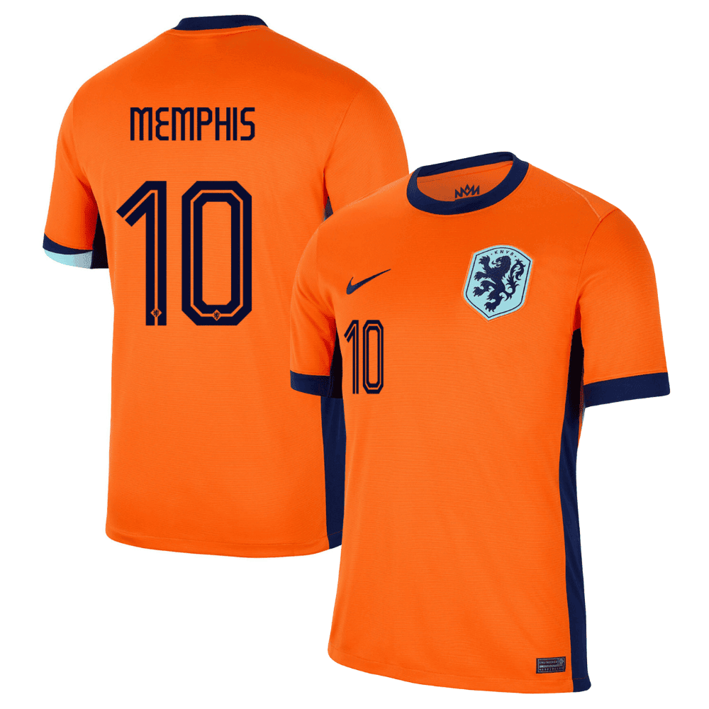 Memphis Depay 10 Netherlands National Team 2024 Home Men Jersey – Orange