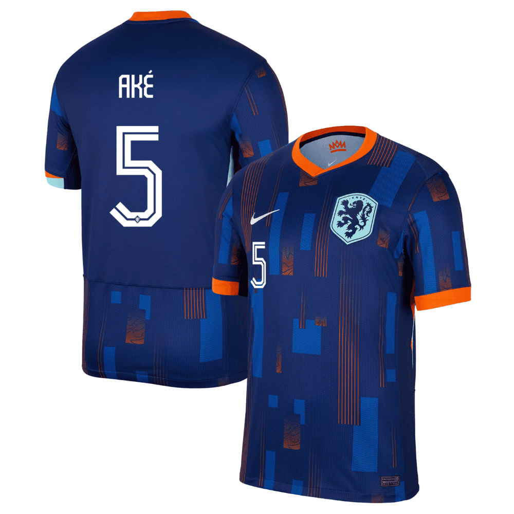 Nathan Ak 5 Netherlands National Team 2024 Home YOUTH Jersey – Orange