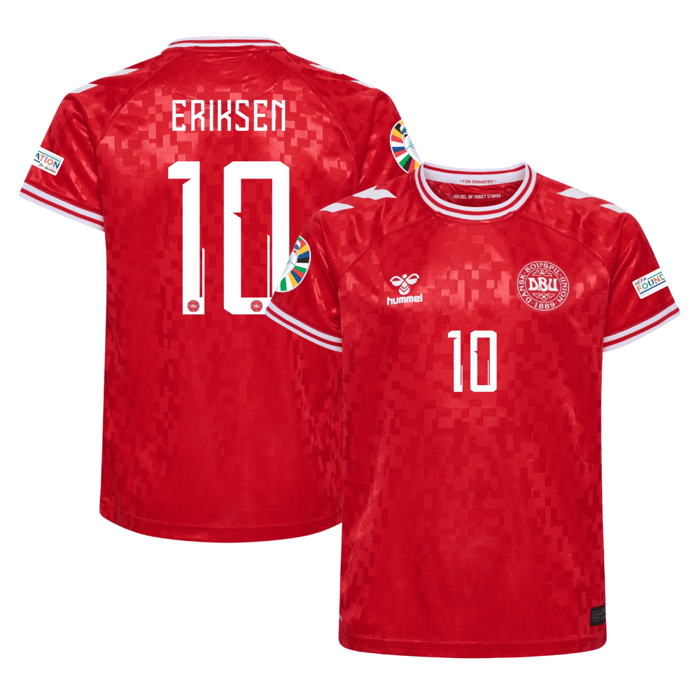 Christian Eriksen 10 Denmark National Team 2024 Home Stadium YOUTH Jersey – Red