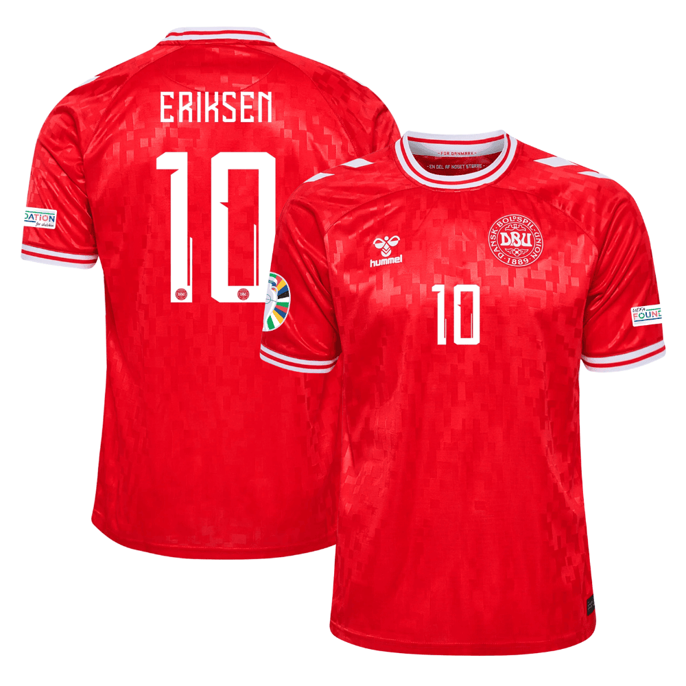 Christian Eriksen 10 Denmark National Team 2024 Home Stadium Men Jersey – Red