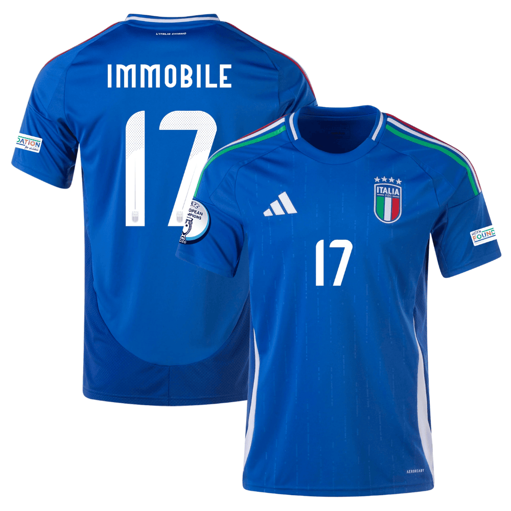 Ciro Immobile 17 Italy National Team 2024 Home Men Jersey – Blue