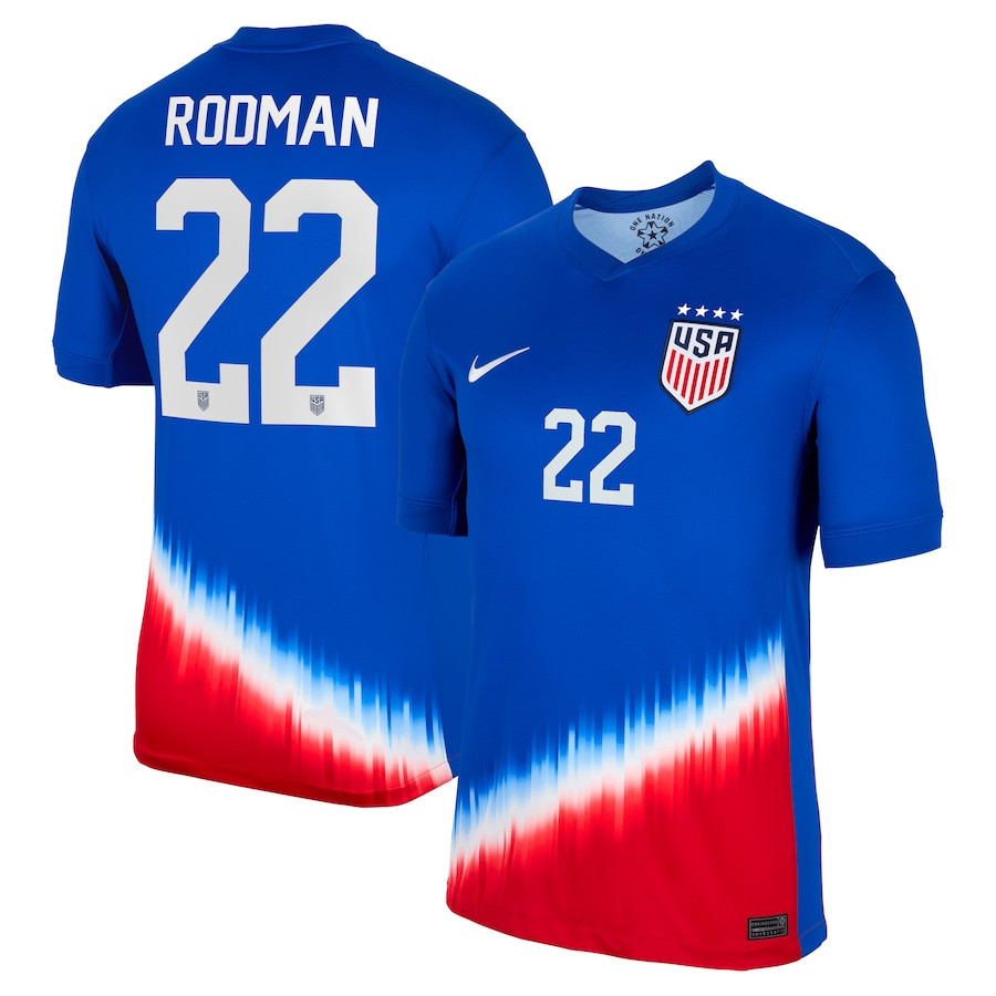 Trinity Rodman 22 USWNT 2024 Away Men Jersey – Royal