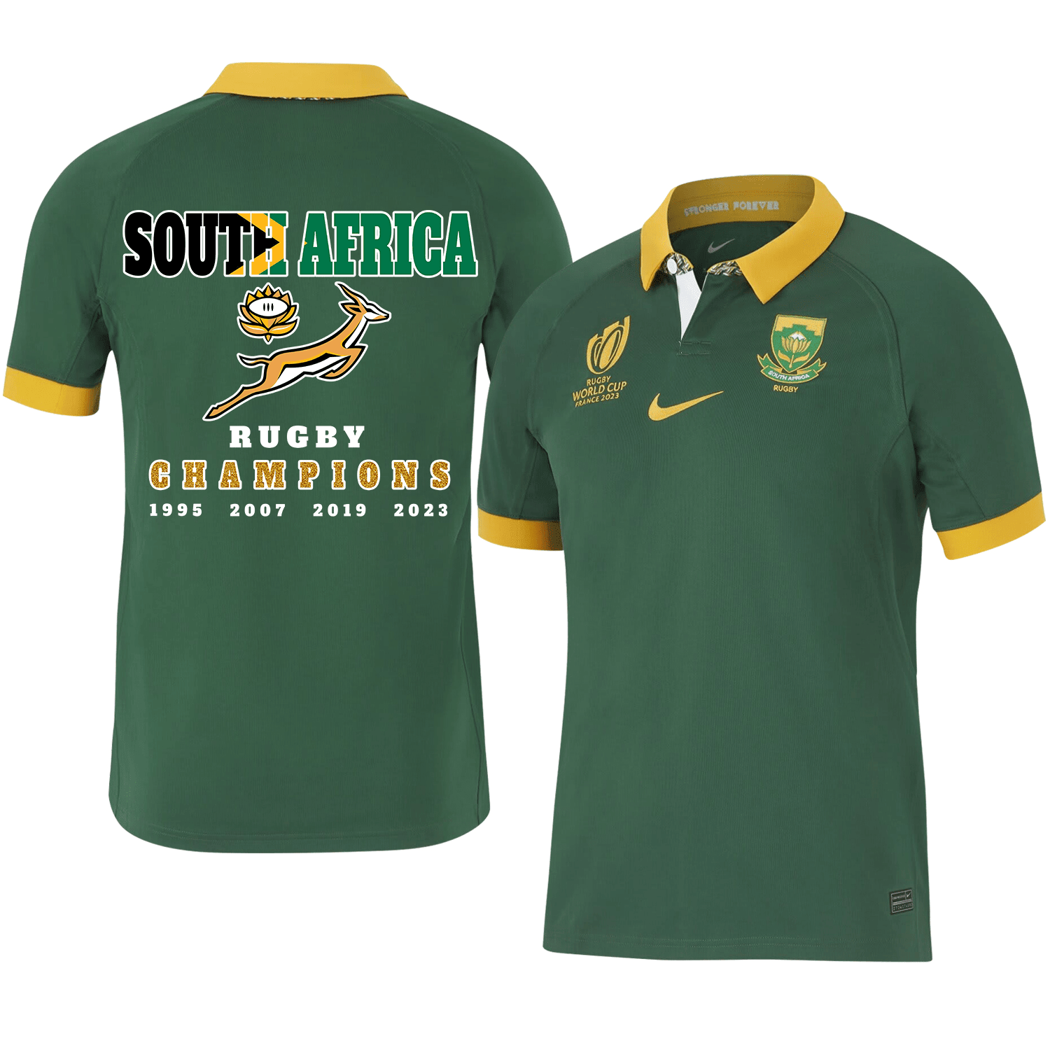 SA Springbok Rb World Cup 2023 Champions Stadium Home Jersey – Men Green