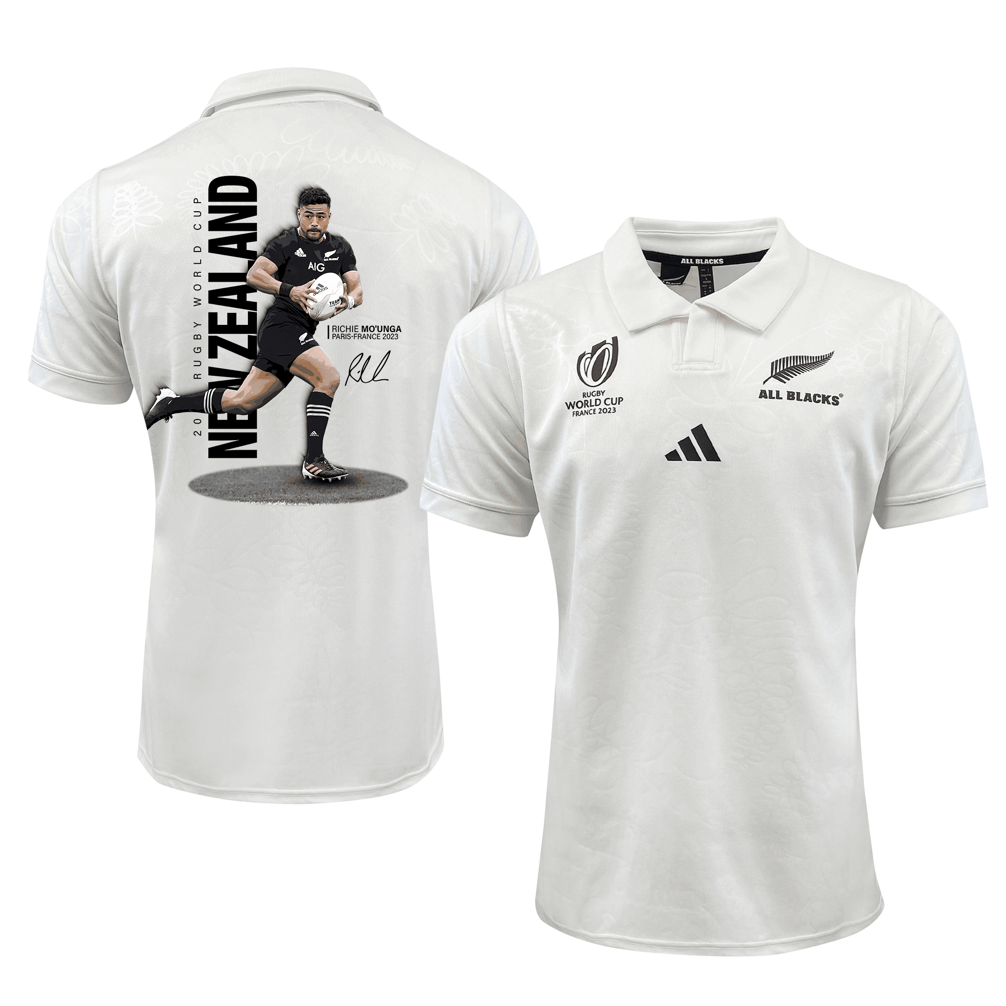 Richie Mo'unga Signed New Zealand Rb World Cup 2023 Champions Away Jersey – Men White
