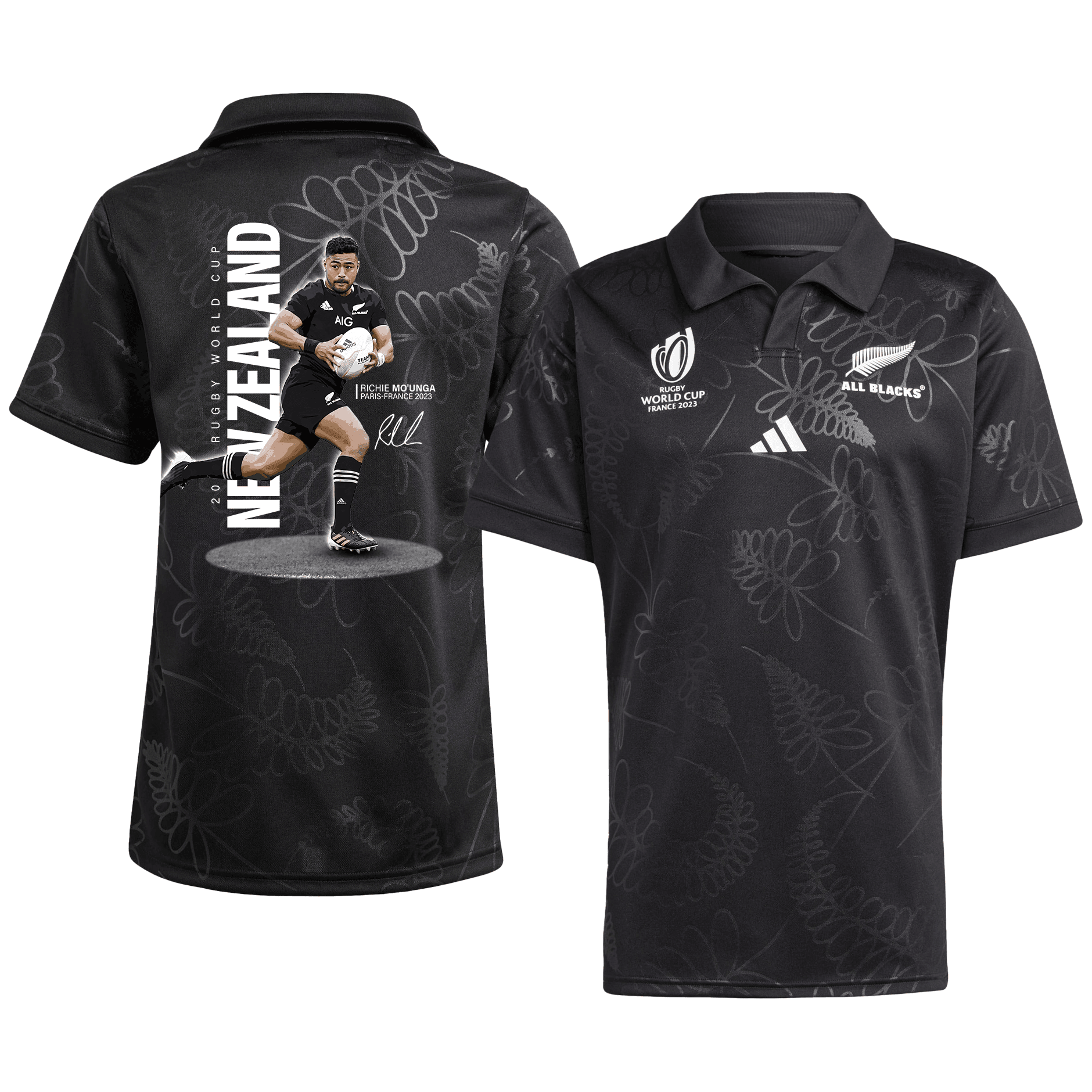 Richie Mo'unga Signed New Zealand Rb World Cup 2023 Champions Home Jersey – Men Black