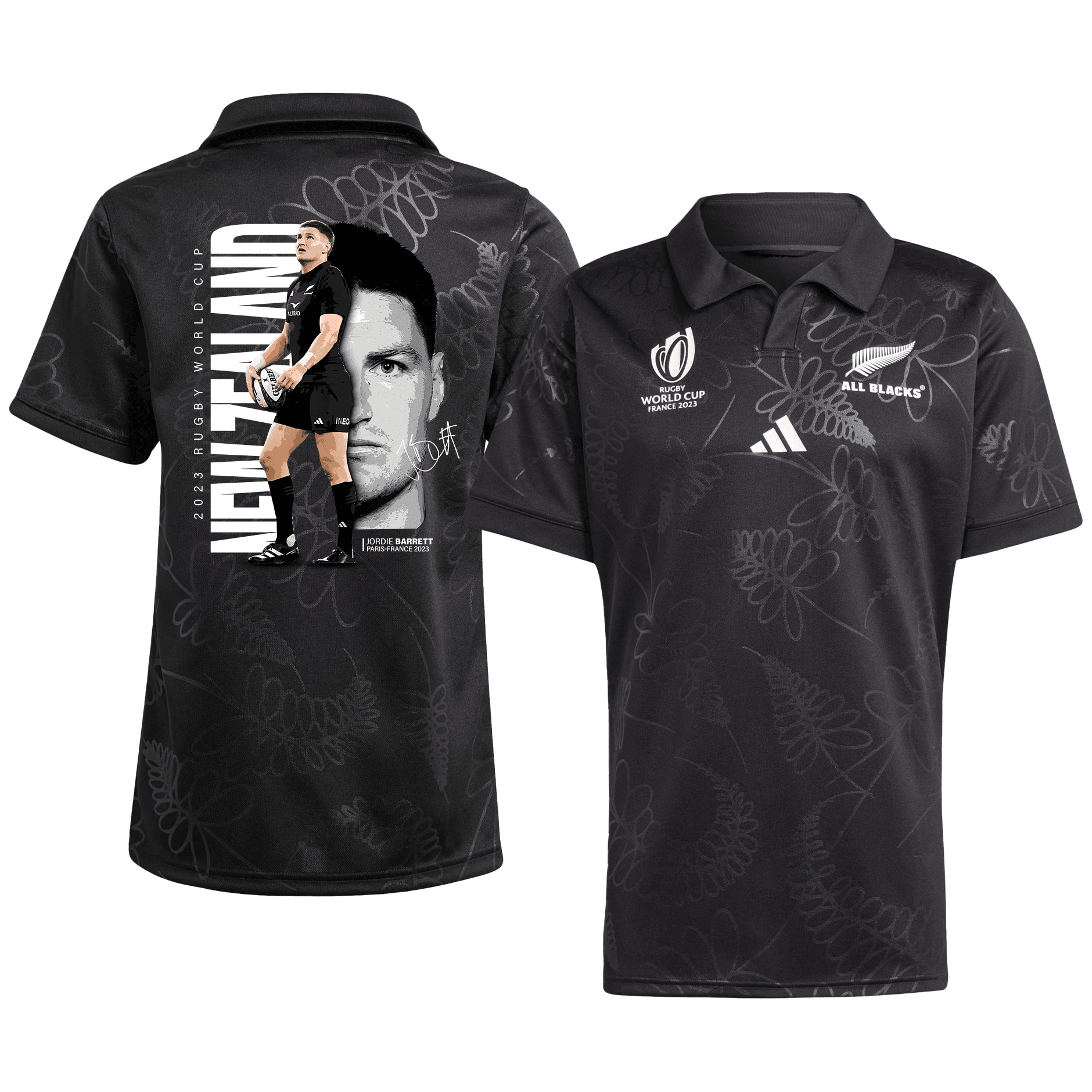 Jordie Barrett Signed New Zealand All Blacks Rb World Cup 2023 Home Jersey – Men Black
