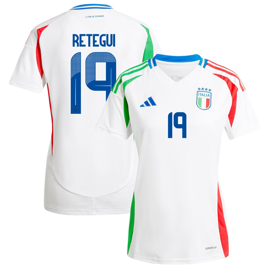 Mateo Retegui 19 Italy National Team 2024/25 Away Women Jersey – White