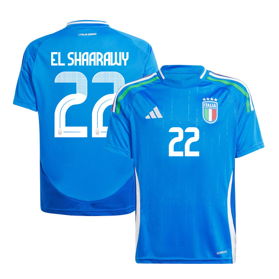 Stephan El Shaarawy 22 Italy National Team 2024/25 Home YOUTH Jersey – Blue