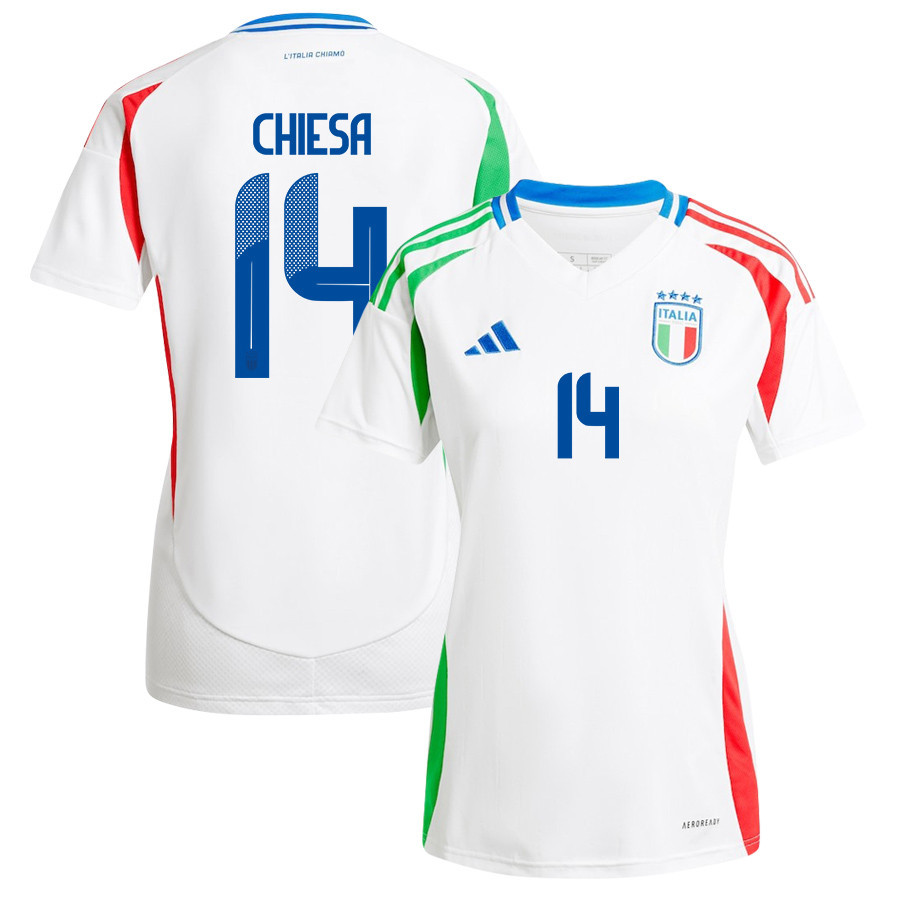 Federico Chiesa 14 Italy National Team 2024/25 Away Women Jersey – White