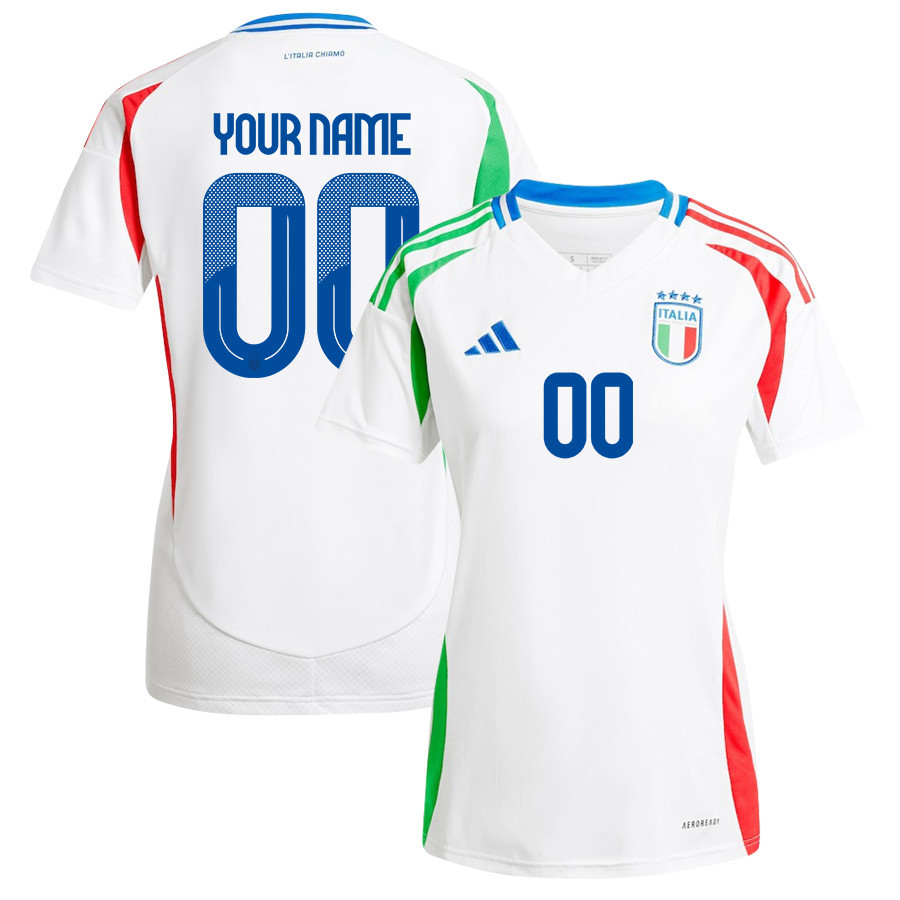 Italy National Team 2024/25 Away Custom Women Jersey – White