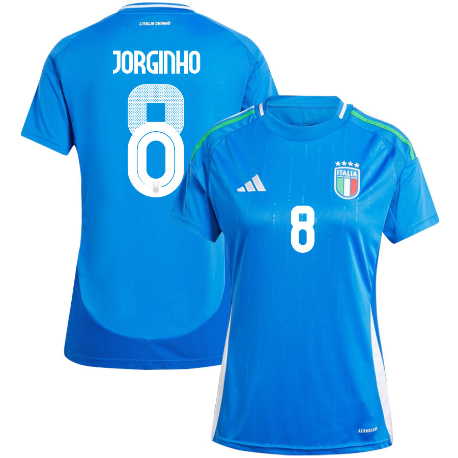 Jorginho 8 Italy National Team 2024/25 Home Women Jersey – Blue
