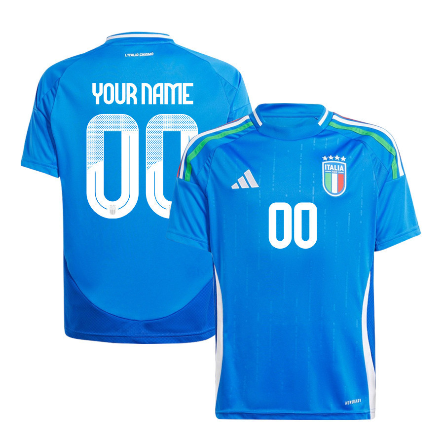 Italy National Team 2024/25 Home Custom YOUTH Jersey – Blue
