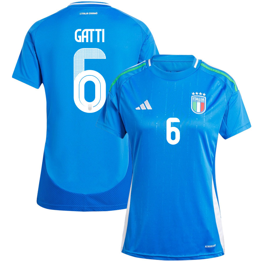 Federico Gatti 6 Italy National Team 2024/25 Home Women Jersey – Blue