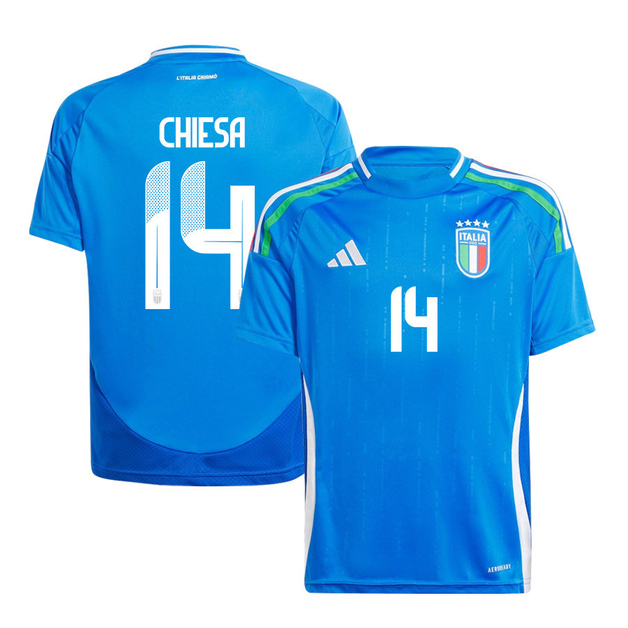 Federico Chiesa 14 Italy National Team 2024/25 Home YOUTH Jersey – Blue