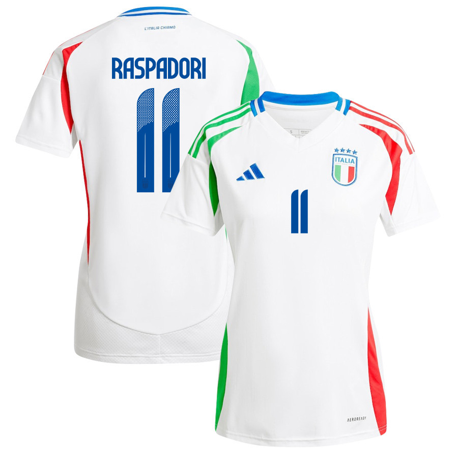 Giacomo Raspadori 11 Italy National Team 2024/25 Away Women Jersey – White