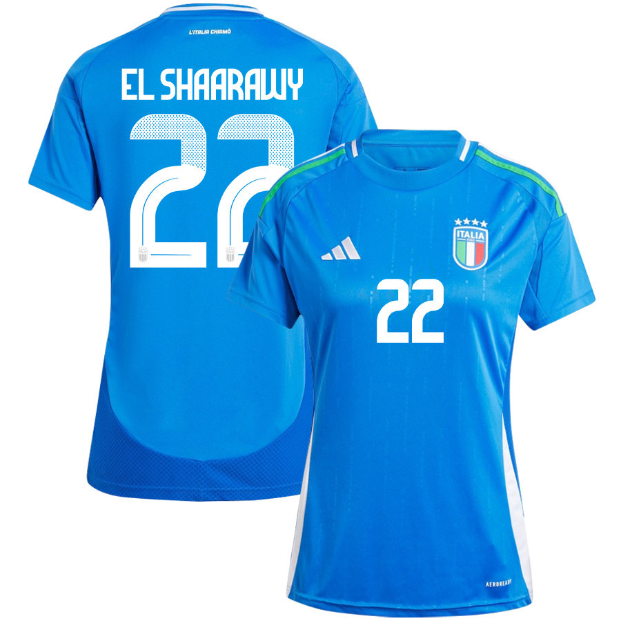Stephan El Shaarawy 22 Italy National Team 2024/25 Home Women Jersey – Blue