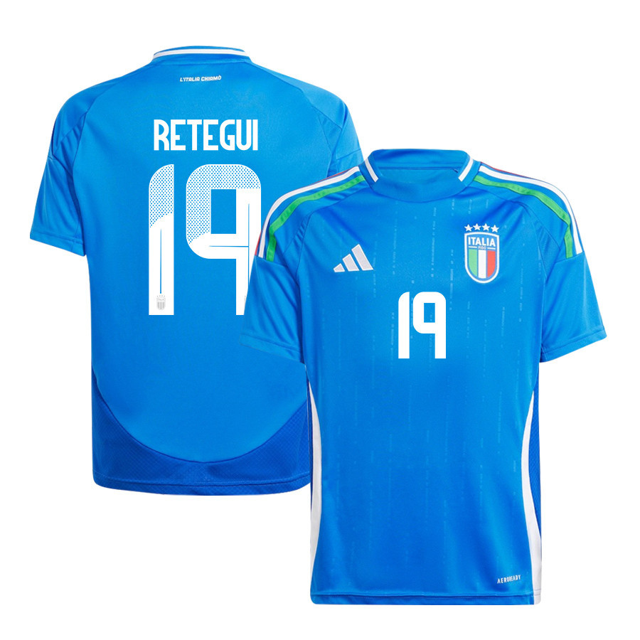 Mateo Retegui 19 Italy National Team 2024/25 Home YOUTH Jersey – Blue