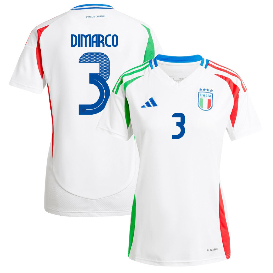 Federico Dimarco 3 Italy National Team 2024/25 Away Women Jersey – White