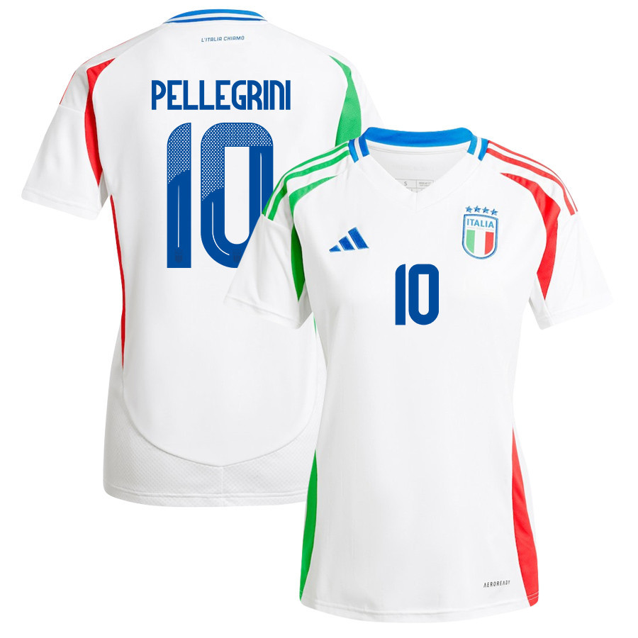 Lorenzo Pellegrini 10 Italy National Team 2024/25 Away Women Jersey – White