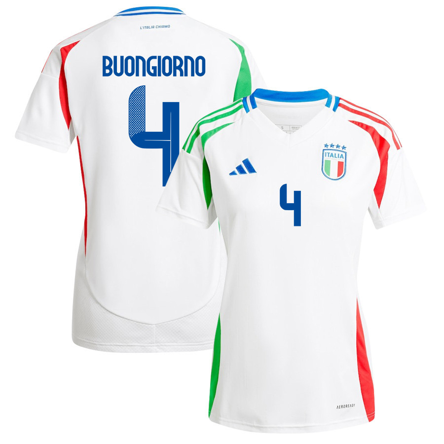 Alessandro Buongiorno 4 Italy National Team 2024/25 Away Women Jersey – White
