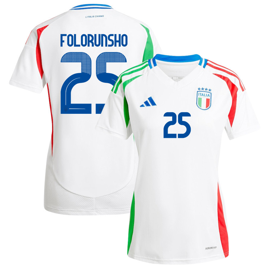 Michael Folorunsho 25 Italy National Team 2024/25 Away Women Jersey – White