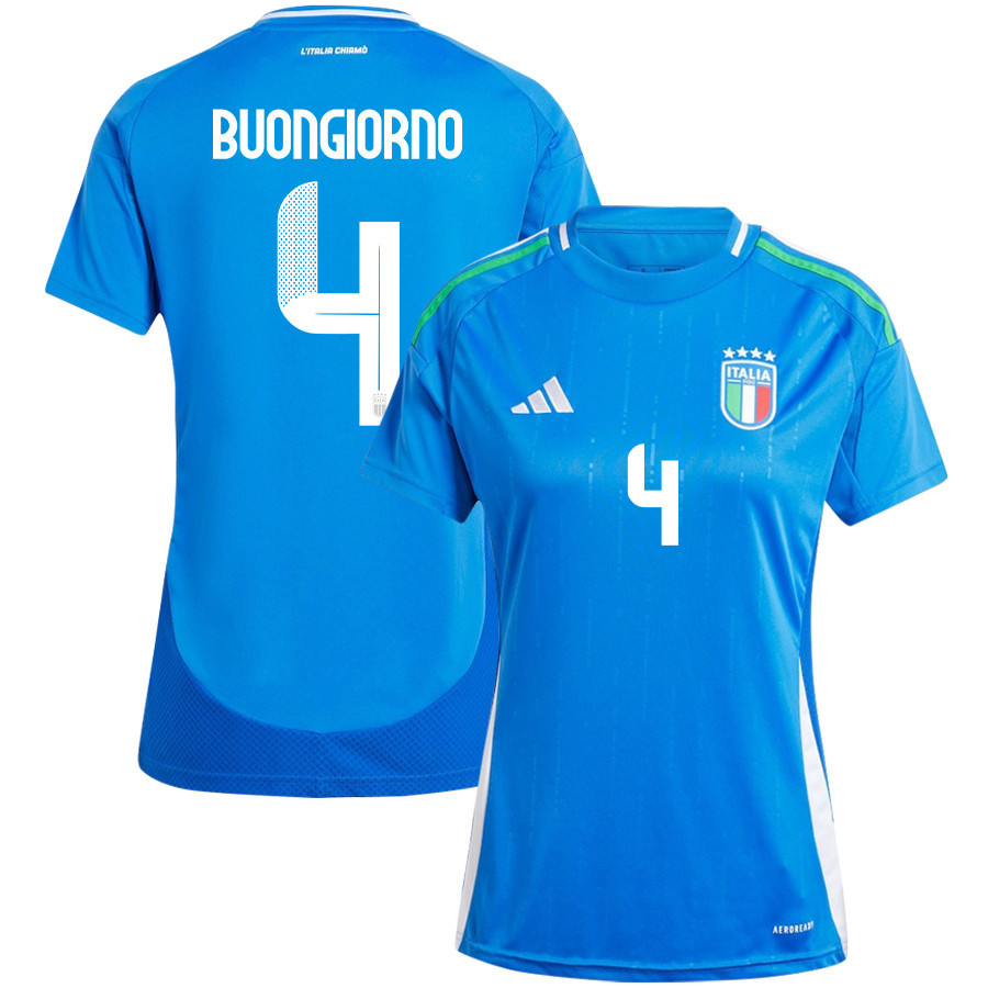 Alessandro Buongiorno 4 Italy National Team 2024/25 Home Women Jersey – Blue