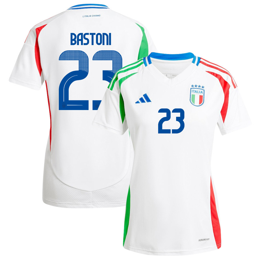 Alessandro Bastoni 23 Italy National Team 2024/25 Away Women Jersey – White