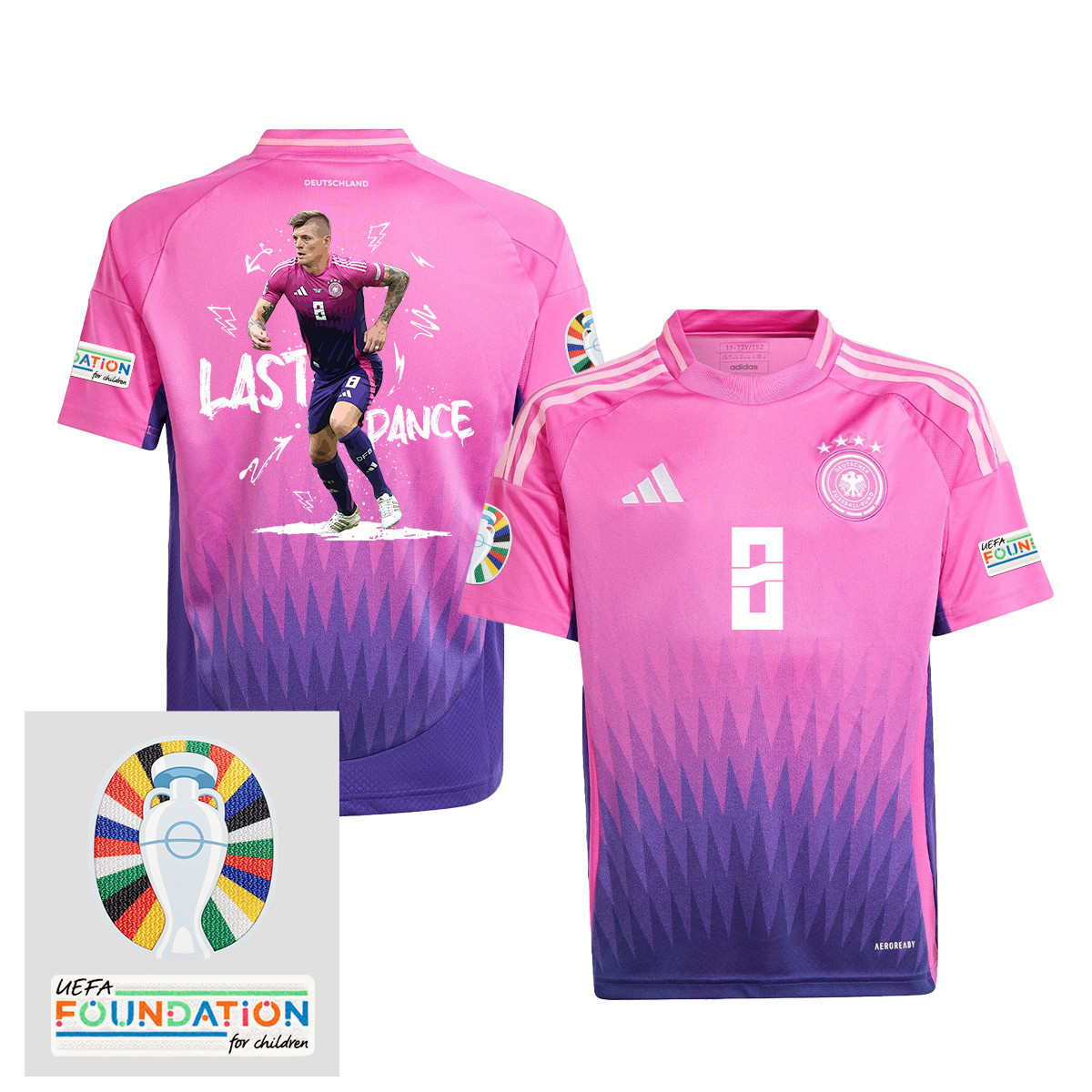 Toni Kroos 8 Embracing the Last Dance Germany 2024/25 YOUTH Jersey – UEFA Foundation Patch