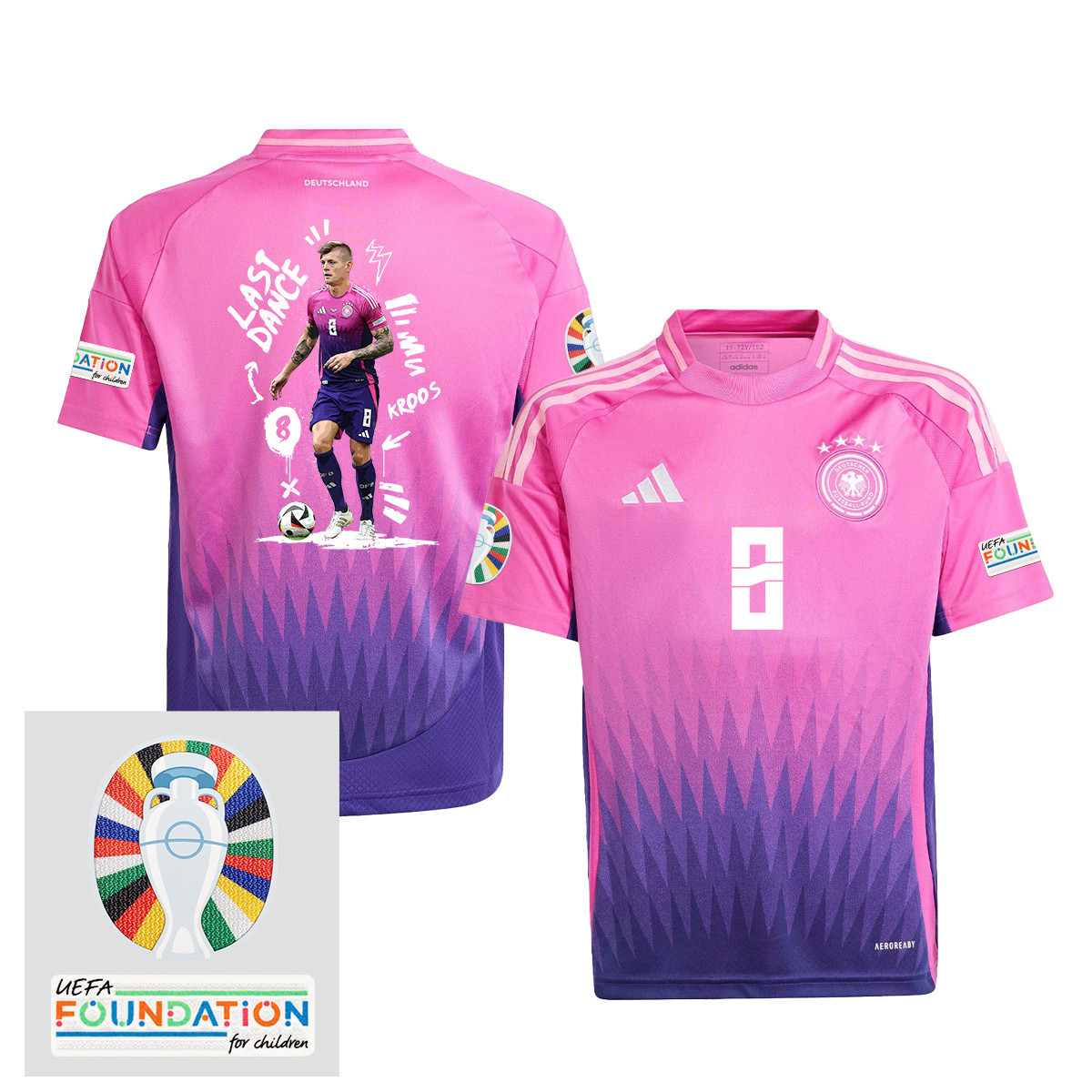 Toni Kroos 8 Farewell to Football Germany 2024/25 YOUTH Jersey – UEFA Foundation Patch